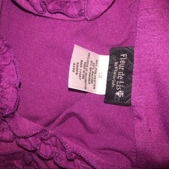 Women ruffle vneck top blouse plus size 1x - Picture 3 of 3